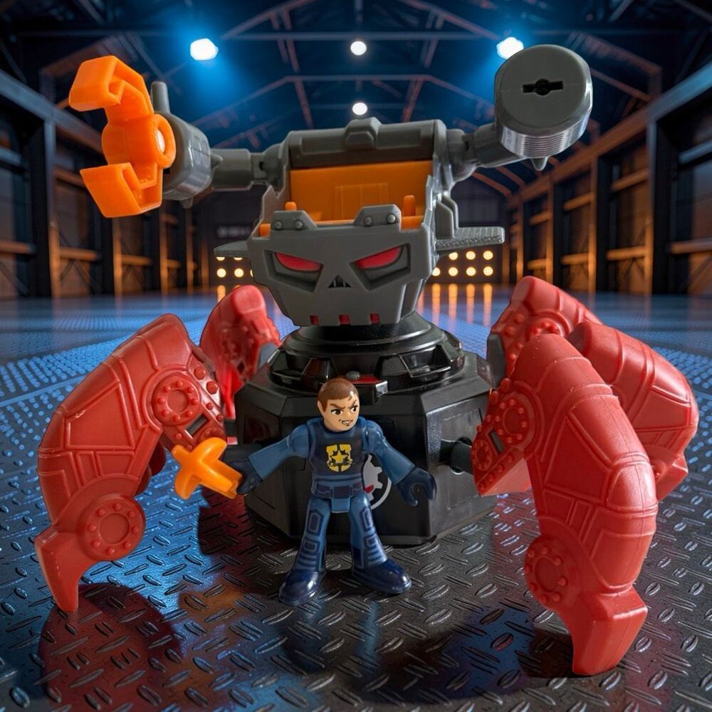 Fisher Price Imaginext Motorized Villain Robot Projectile & Figure WORKS